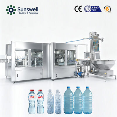 Μεγάλη ταχύτητα 24000 β / h 500 ml γραμμή εμφιάλωσης μεταλλικού νερού πλήρες εξοπλισμό πλήρωσης νερού
